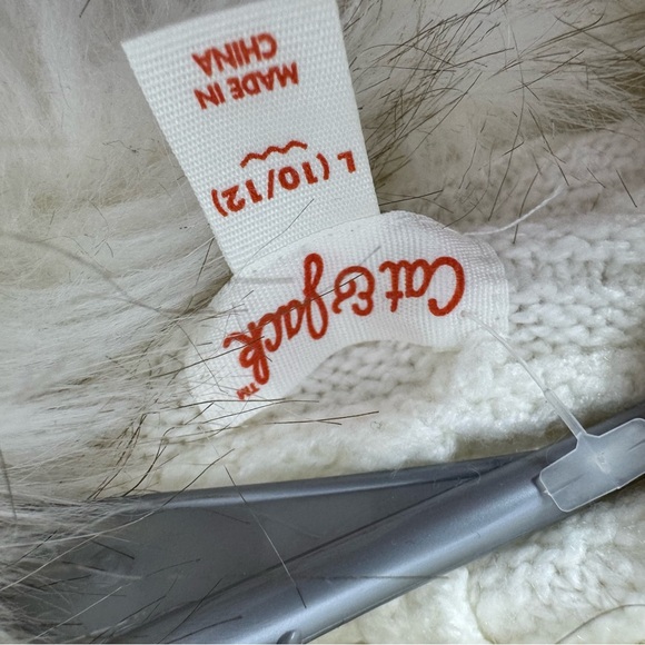 Cat & jack sweater pull over faux fur trim hood hoodie warm cozy knit crochet - Picture 6 of 11